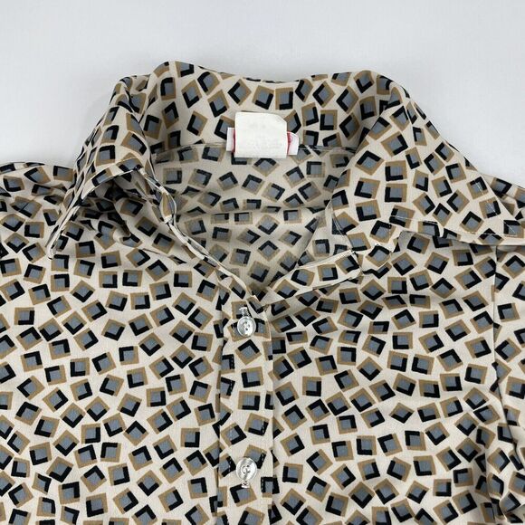 VTG ULTRIANA JCPenny Size 8 Multicolor Geometric Button Down Shirt Blouse Top - Picture 4 of 8
